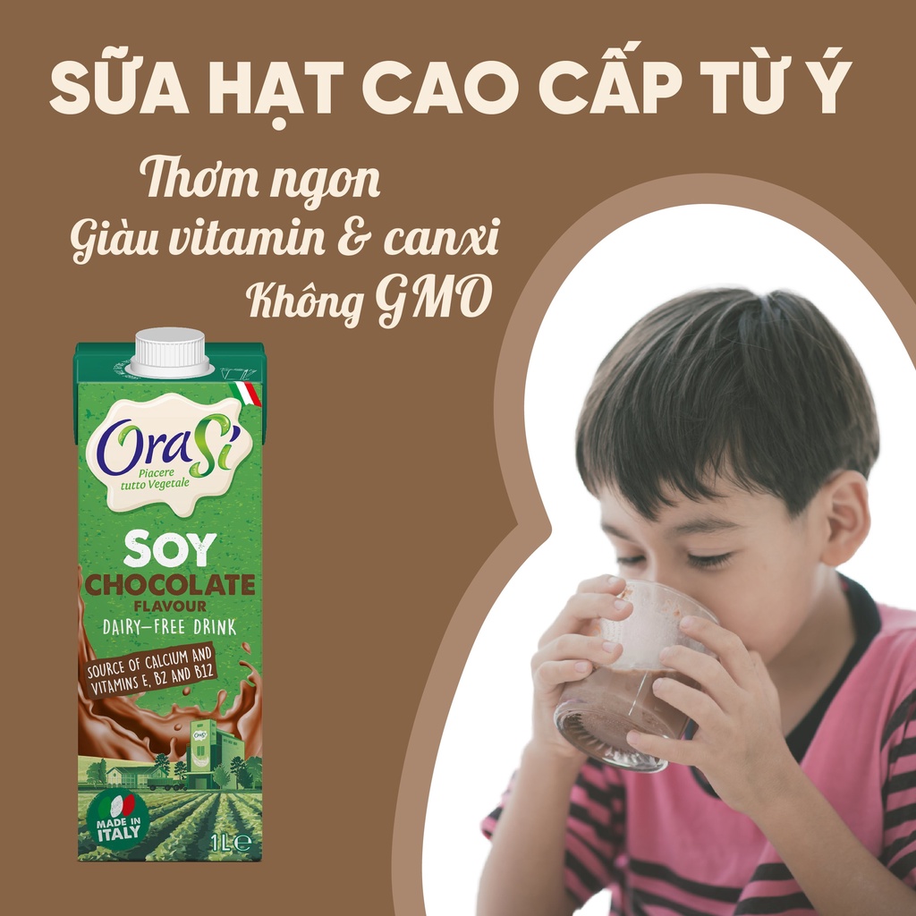 [Mã BMBAU50 giảm 7% đơn 99K] Thực phẩm bổ sung sữa đậu nành ca cao Soy Cocoa Orasi 1L giàu dinh dưỡng tốt cho sức khỏe