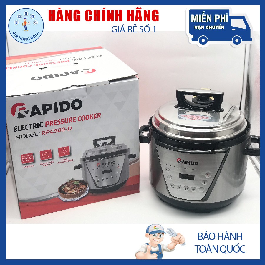 Nồi Áp Suất Điện Đa Năng Rapido RPC900-D 5.0L - Bảo Hành 12 Tháng