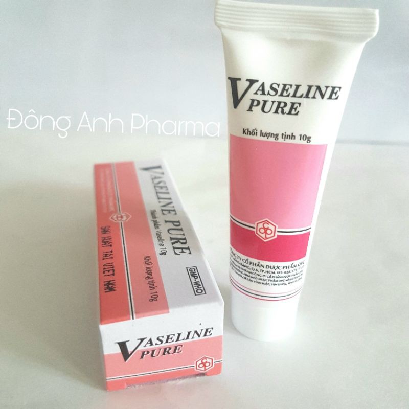 Kem Vaseline Pure OPC trị khô môi, khô da (tuýp 10g) - Đông Anh Pharma
