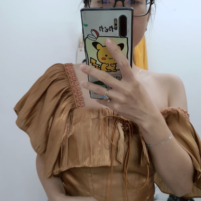 Áo croptop cánh tiên có mút ngực dày đẹp new - áo croptop đan dây màu cà phê
