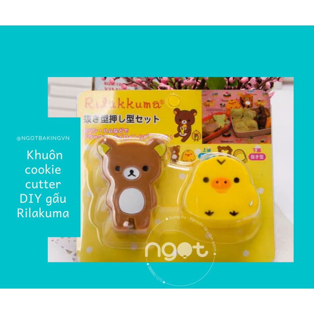 Khuôn cookie cutter DIY gấu Rilakuma