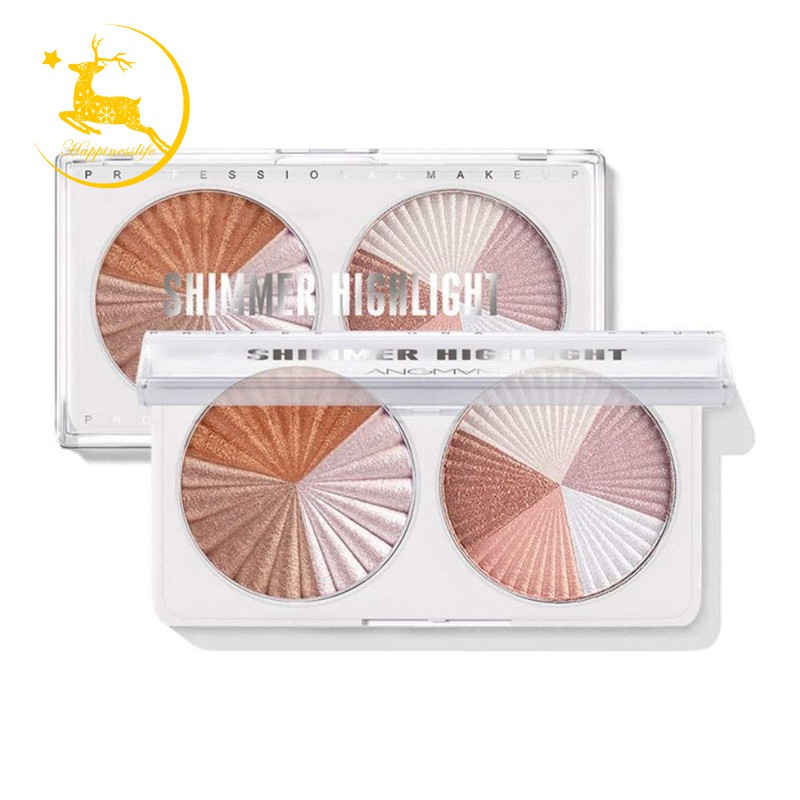 (Hàng Mới Về) Set 2 Hộp Phấn Nén Bắt Sáng Trang Điểm Chuyên Nghiệp Langmanni