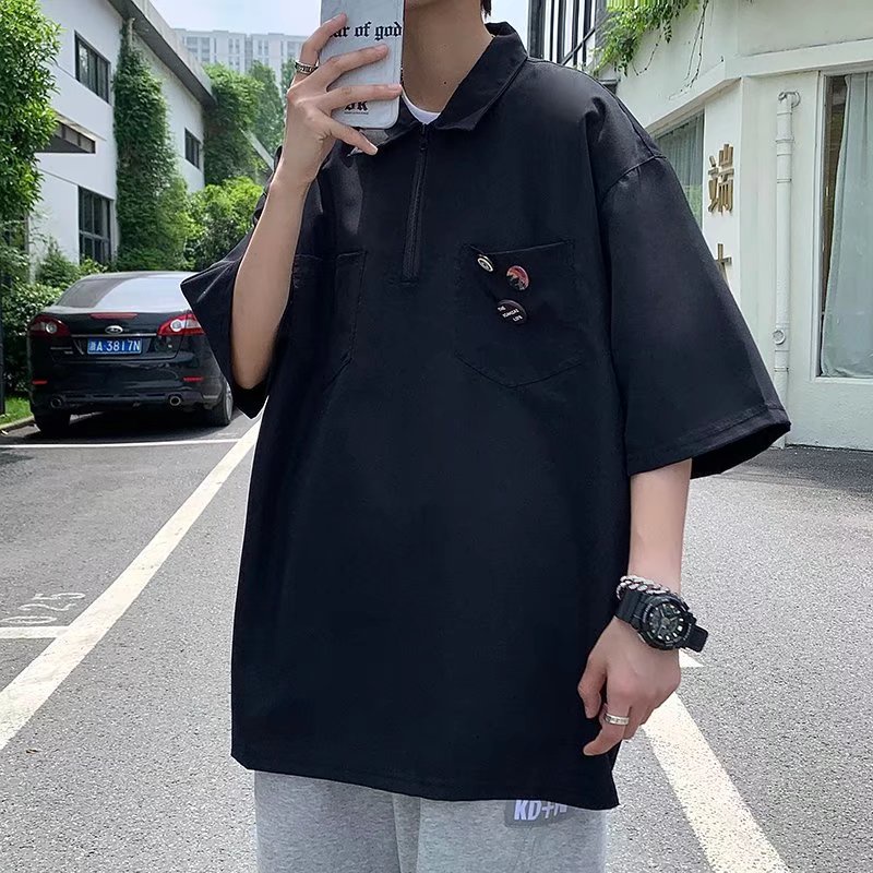 Áo Thun Cotton Tay Ngắn Màu Trơn Đơn Giản Thời Trang Hàn Quốc