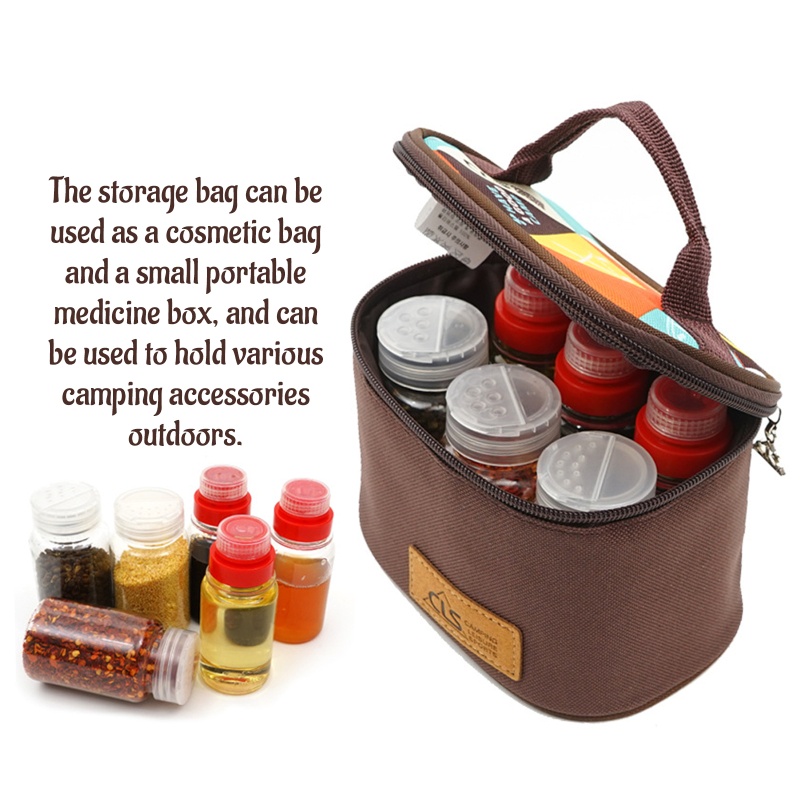 Bộ 6 Lọ Đựng Gia Vị Có Nắp Xoay Tiện Dụng Mang Theo Du Lịch