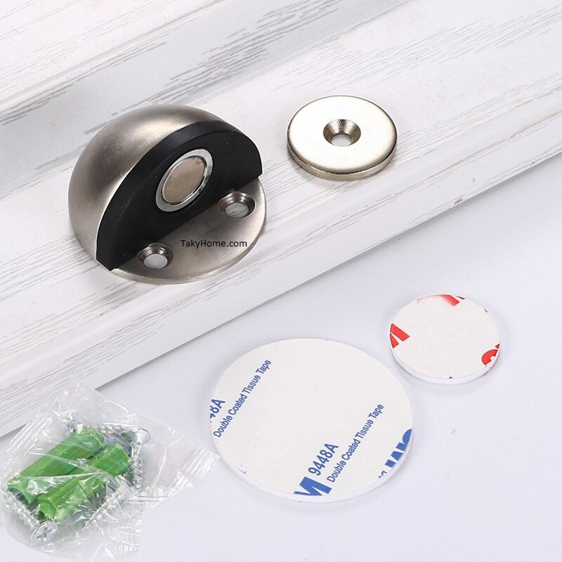 Chặn Cửa Bán Nguyệt Có Nam Châm, Chặn Cửa Gắn Sàn Miếng Dán 3M Chắc Chắn, An Toàn Cho Em Bé. Kingler 1200