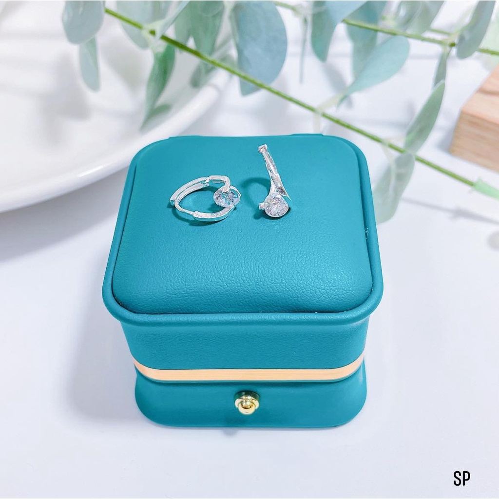 Khuyên tai cánh bướm hồ diệp cong 2 đầu, chuẩn bạc ý 925 ACJ50110 , Anchi jewelry