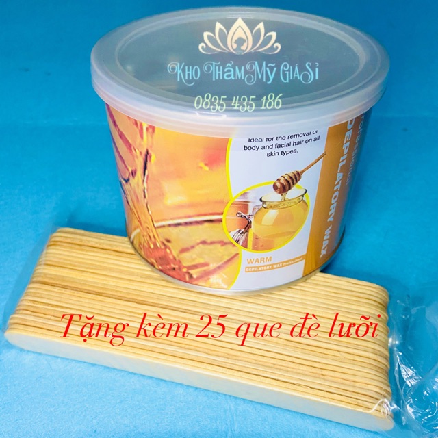 [Tặng kèm 25 que đè lưỡi] Sáp Wax Lông Mật Ong - Sáp Lon Mật Ong