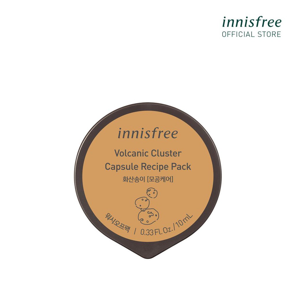 [Mã COSIF05 giảm 10% đơn 400K] Mặt nạ rửa dạng hủ từ đá núi lửa innisfree Capsule Recipe Pack Volcanic Cluster 10ml