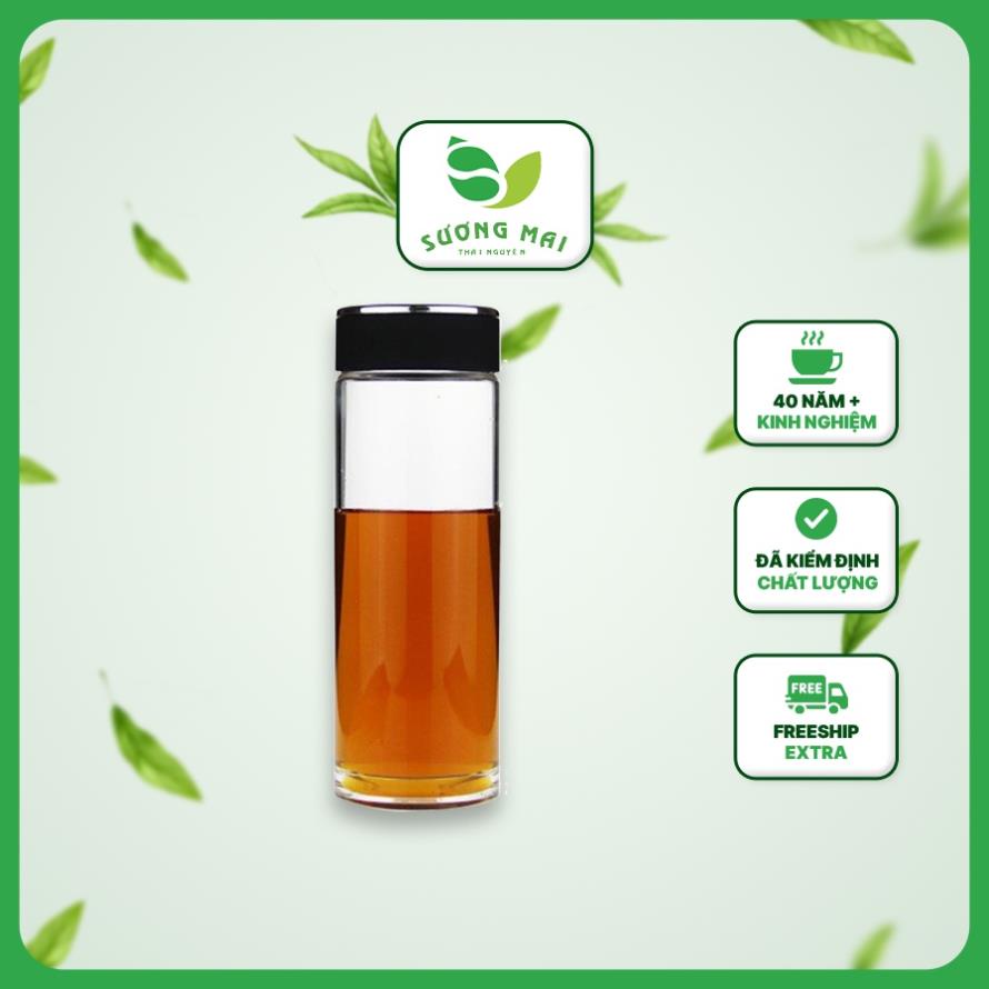 Bình Pha Trà Giữ Nhiệt Thủy Tinh Có Lõi Lọc Hai Lớp SƯƠNG MAI Nắp Đậy Kín Giúp Giữ Nhiệt Lâu Dung Tích 360ML