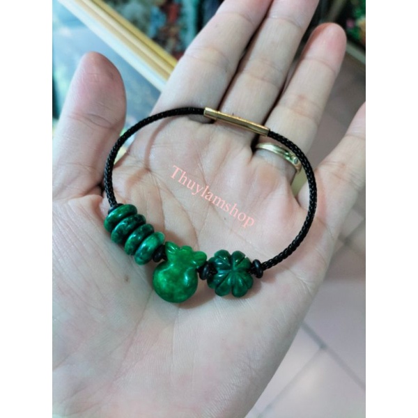 Vòng tay nam nữ tam tài lộc mic đồng ngũ điếu, túi tiên và mặt 4 lá may mắn