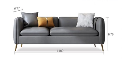 Ghế sofa da phong cách Bắc Âu kt dài 180cm (Tặng set 03 gối ôm)