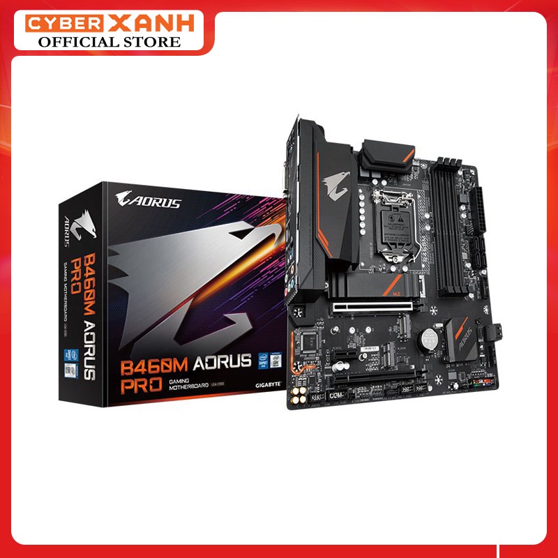 Mainboard Gigabyte B460M AORUS PRO (Intel B460, Socket 1200, mATX, 4 khe RAM DDR4)