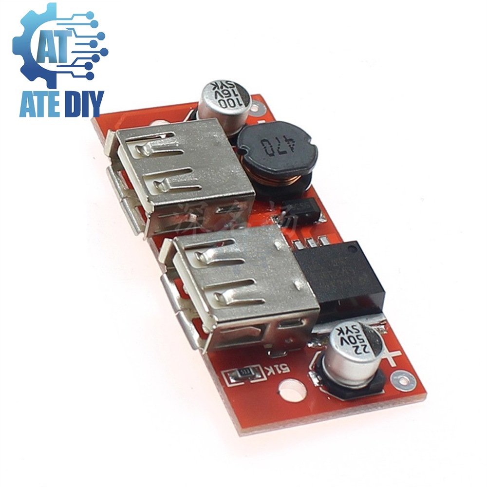 Mạch hạ áp 5V LM2596 - 2 cổng USB