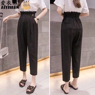 Quần tây baggy đũi xước cạp bèo xinh xắn