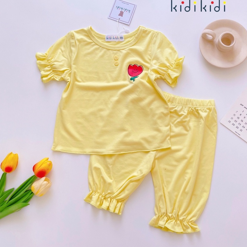 [Bé 7-32kg] Bộ ngắn tay quần ngố lửng thun lạnh nhúng ống tay ống quần cho bé gái từ 7-30kg HÀNG LOẠI 1