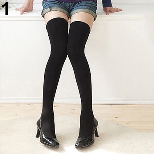 Tất đùi màu trơn giữ ấm dành cho nữ