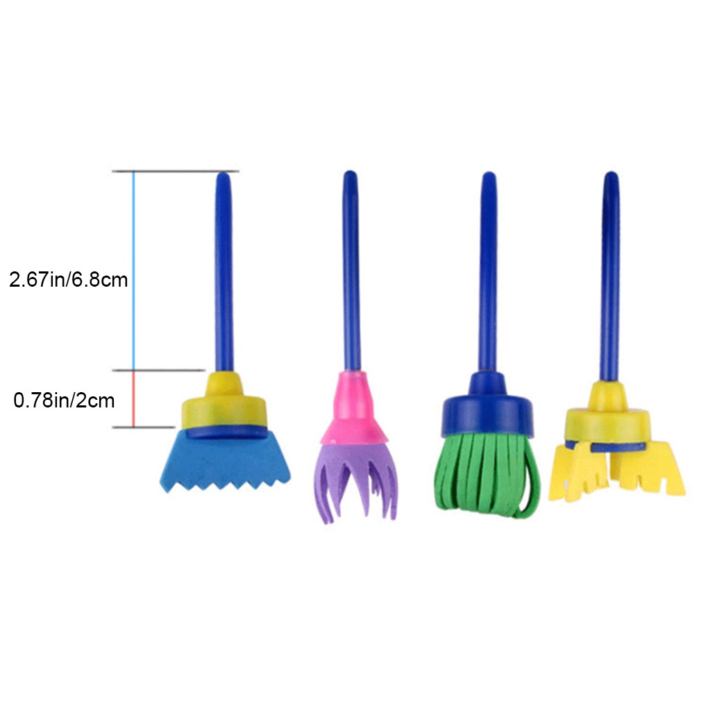 44pcs Sponge Painting Brushes Kit Mini DIY Painting Kits Early Learning Kids Paint Set Child Play Gift[sneaky]