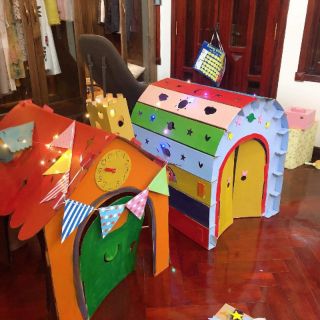 Combo dây đèn và dây cờ trang trí nhà bìa, nhà lều