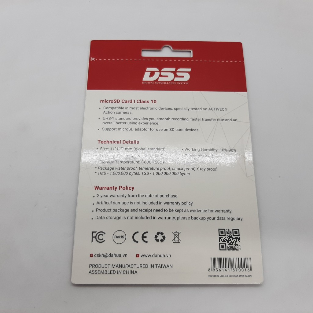 Thẻ nhớ microSD 64GB DSS chính hãng