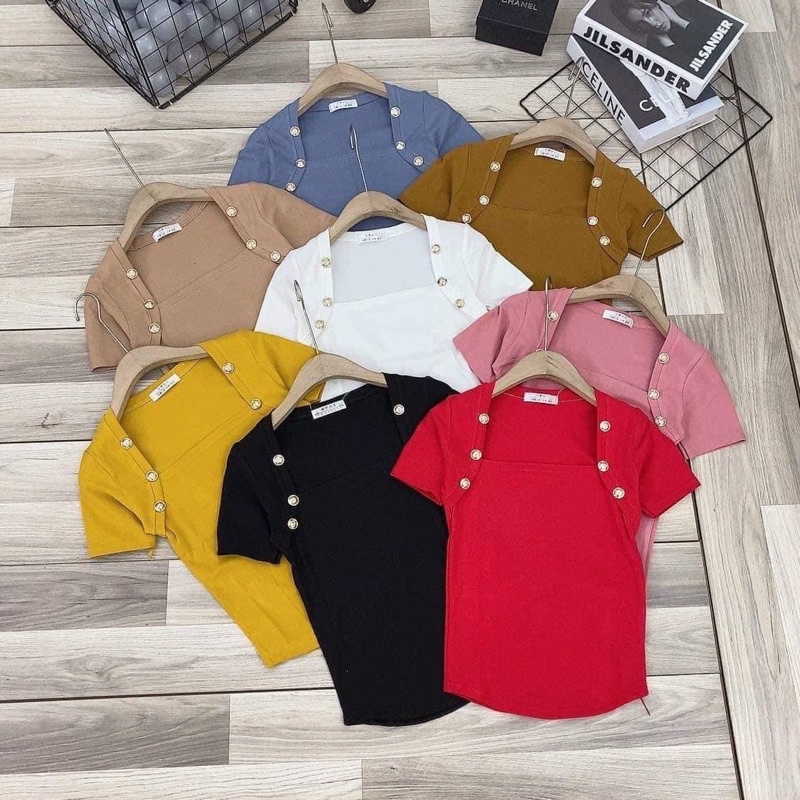 Áo Bozip Cổ Vuông Cúc tay ngăn Siêu Hot