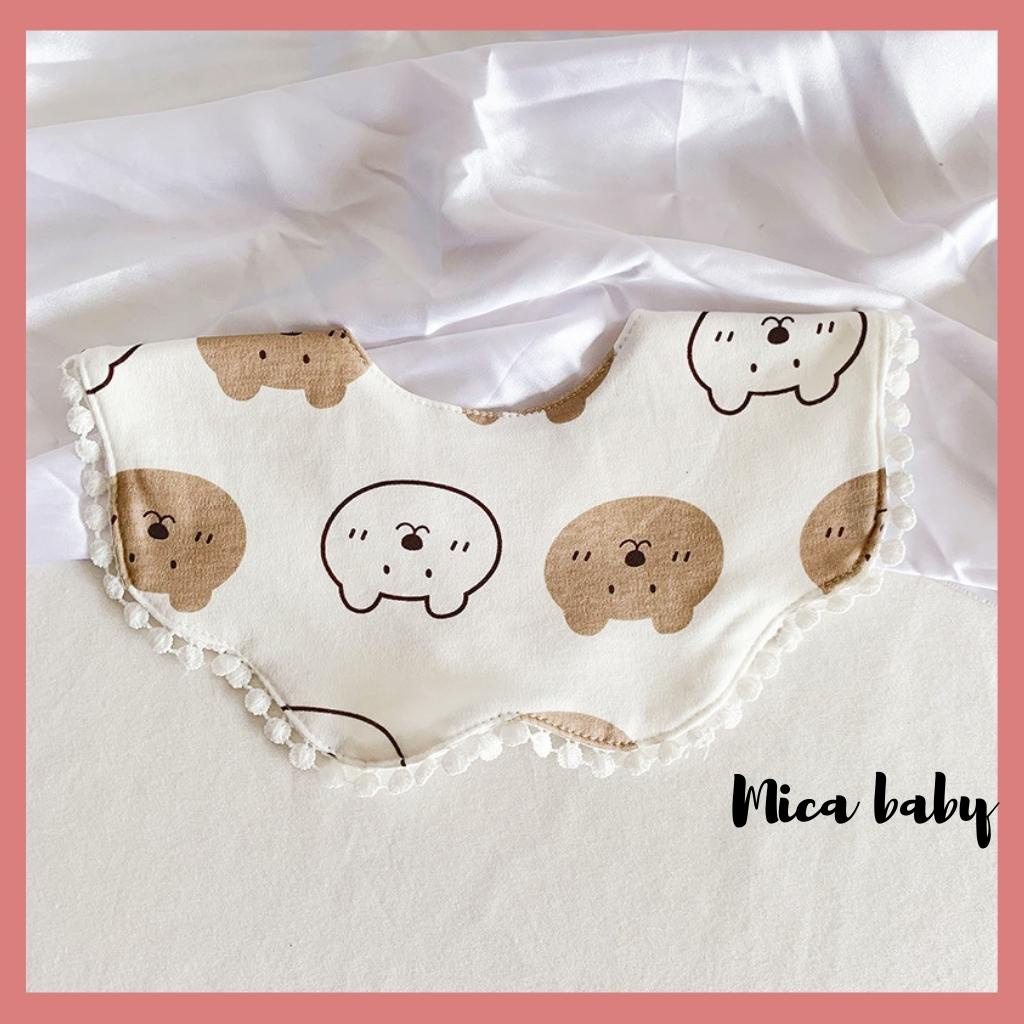 Yếm cổ hoa mẫu viền sóng đáng yêu cho bé Mica baby YC04