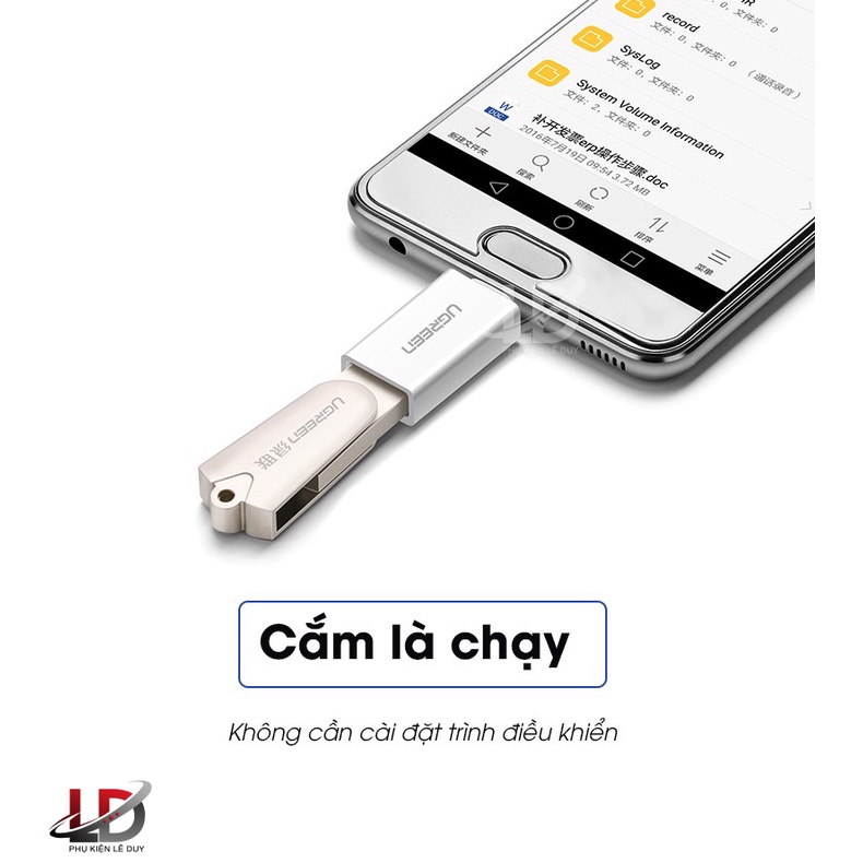 Đầu chuyển Type-C to USB 3.0 chính hãng Ugreen 30155 ✔HÀNG CHÍNH HÃNG ✔