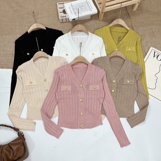 Áo len tăm mongtoghi dáng cardigan ngắn chất len dày dặn hàng đẹp - A313