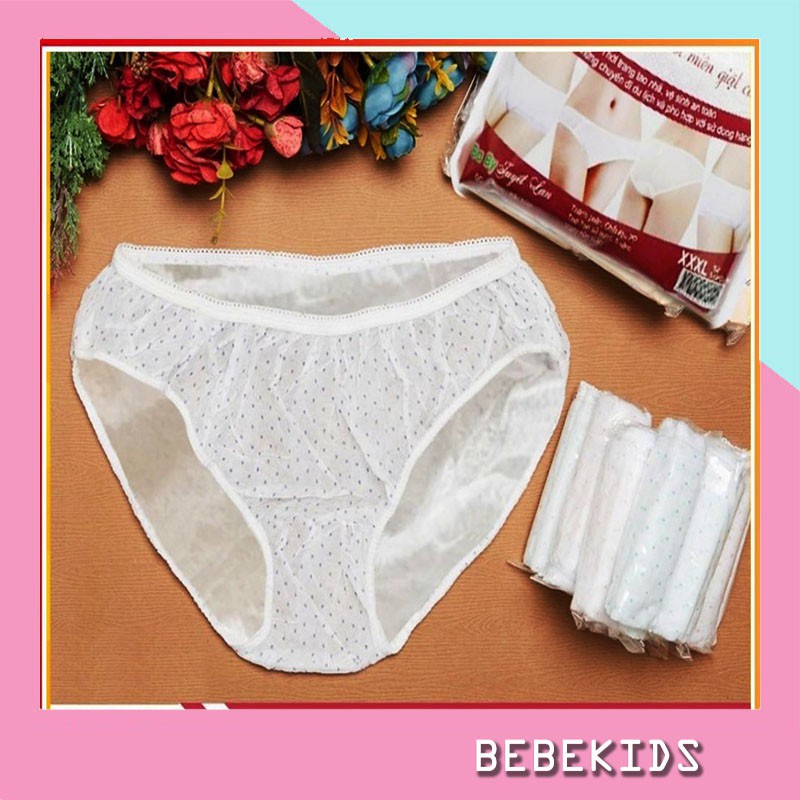 Quần Lót Giấy Mặc 1 Lần Cho Phụ Nữ - Mẹ Bầu, 5 Cái/Bịch,Thoáng Mát, Tiện Lợi Khi Đi Du Lịch
