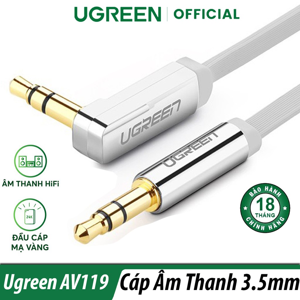 Cáp Âm Thanh 3.5mm Vỏ Nhôm Ugreen AV119 Chính Hãng