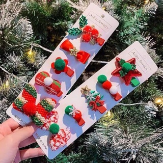 Set 5 kẹp tóc giáng sinh cực dễ thương