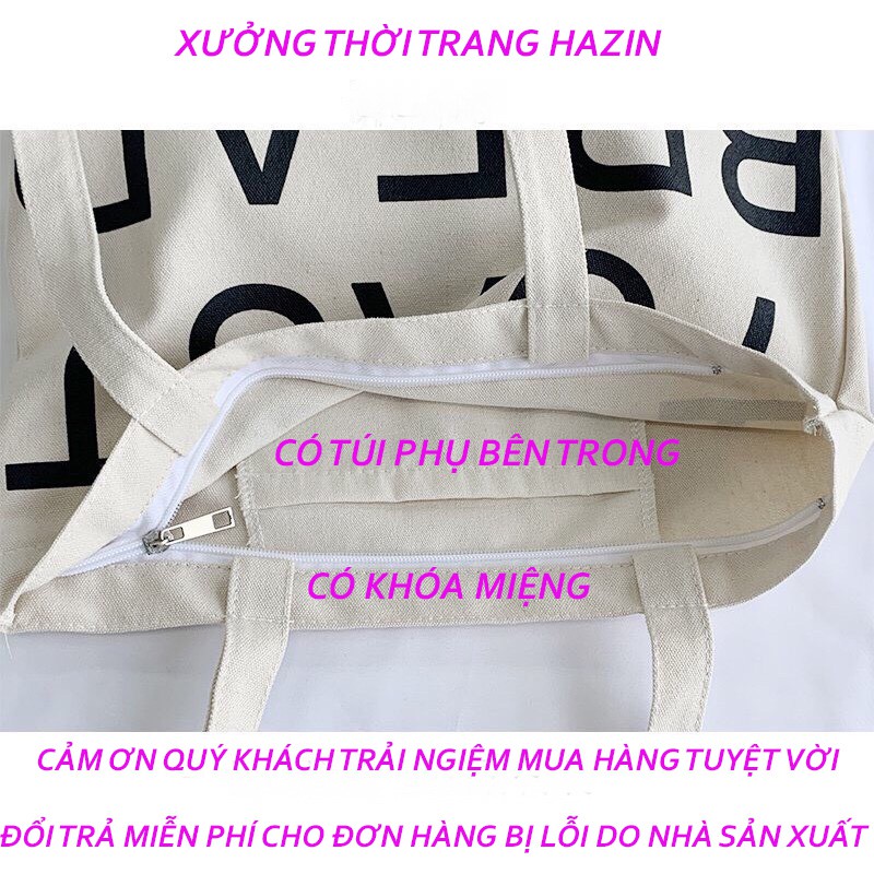 Túi Vải Túi Tote Túi Đeo vai phong cách thời trang đi học đi chơi thời Trang Hazin