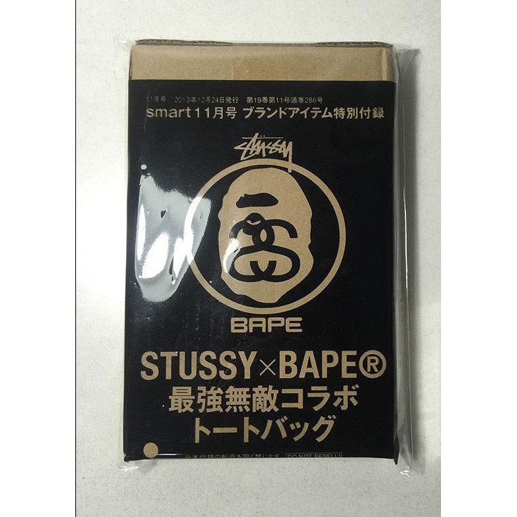 BAPE X STUSSY A Bathing Ape Tote Bag Túi Xách Tay Đeo Vai In Chữ Thời Trang