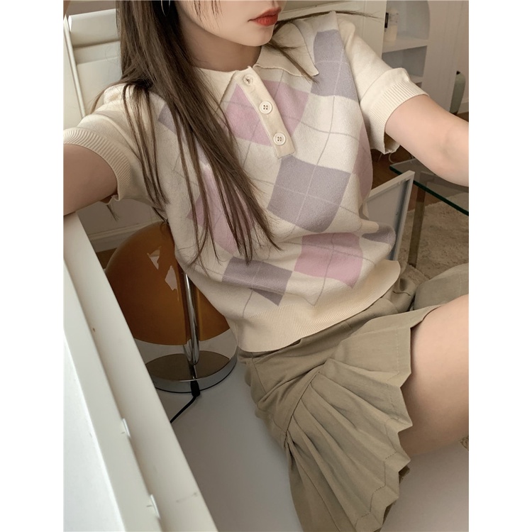 Áo Polo Mongtoghi kẻ trám vintage  Agy Top | BigBuy360 - bigbuy360.vn