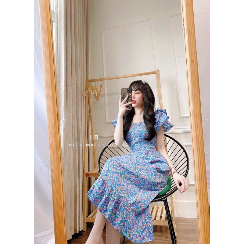 Đầm maxi hoa cánh tiên đuôi cá | BigBuy360 - bigbuy360.vn