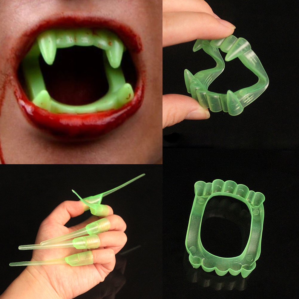 Móng Tay Giả Phát Quang Hóa Trang Ma Cà Rồng Halloween