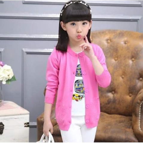 Sản Phẩm Tốt Nhất!!! Áo Khoác Cardigan Dệt Kim Thời Trang Cho Bé Gái 7-12 Tuổi