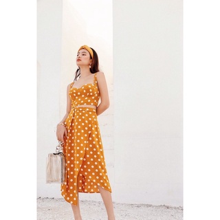 Chân váy chấm bi vintage