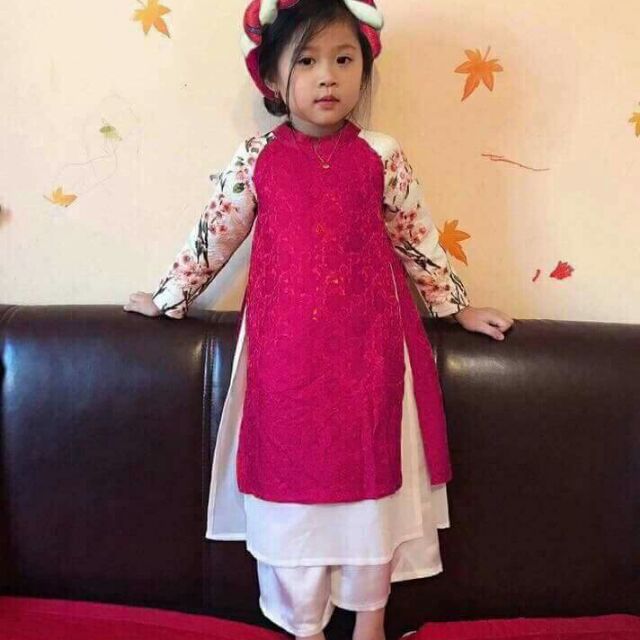 áo dài cho bé kèm mấn