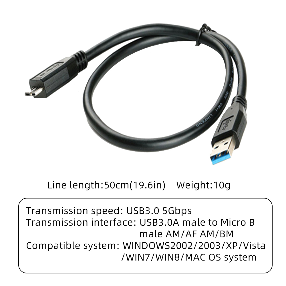 Cáp Sạc Nhanh Usb 3.0 Type A Sang Micro B Cho Ổ Cứng Hdd