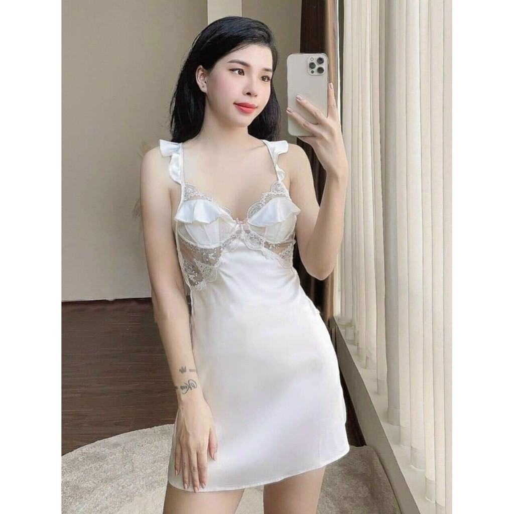 (M.96) Váy ngủ sexy lụa cao cấp Đầm mặc nhà gợi cảm quyến rũ