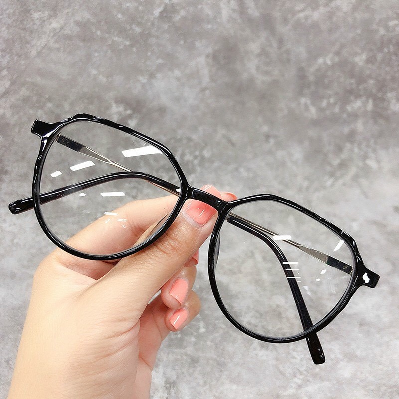 Kính giả cận nam nữ thời trang Hàn Quốc, mắt kính không độ gọng đa giác chống tia UV đẹp giá rẻ LUMINA 061