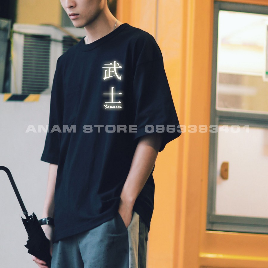 Áo thun phản quang tay lỡ Nam Nữ Samurai