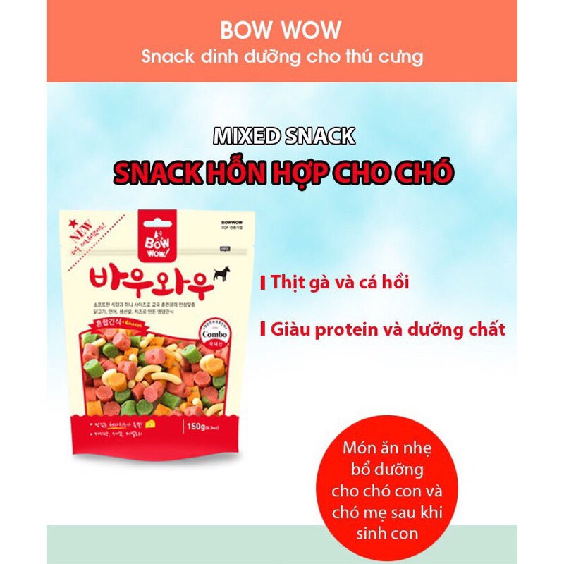 Bánh thưởng cho chó Snack hỗn hợp Mixed Snack Bowwow Hàn Quốc