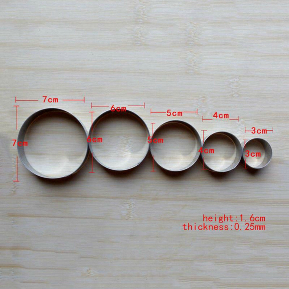 Set 5 Khuôn Cắt Bánh Quy Hình Tròn Sáng Tạo