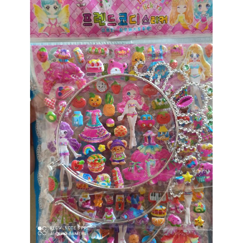 tờ dán nổi cho bé siêu đẹp tặng kèm bờm công chúa