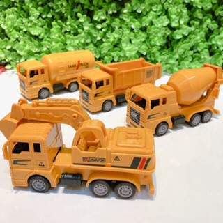 BỘ XE CÔNG TRÌNH MẦU VÀNG 4 chiếc chạy cót( ảnh thật)