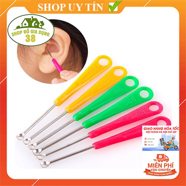 E19 Dụng cụ lấy ráy tai bằng thép không gỉ - Móc ngoáy tai- có lỗ móc chìa khóa