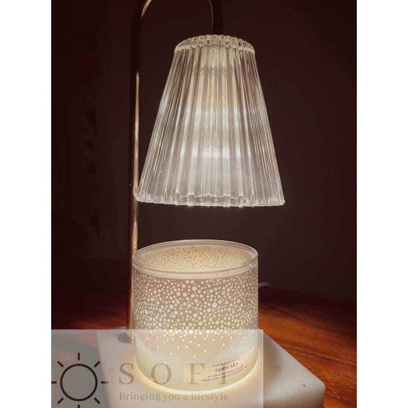 Đèn đốt nến thơm đế đá sang trọng- HẸN GIỜ- Candle Warmer Lamp