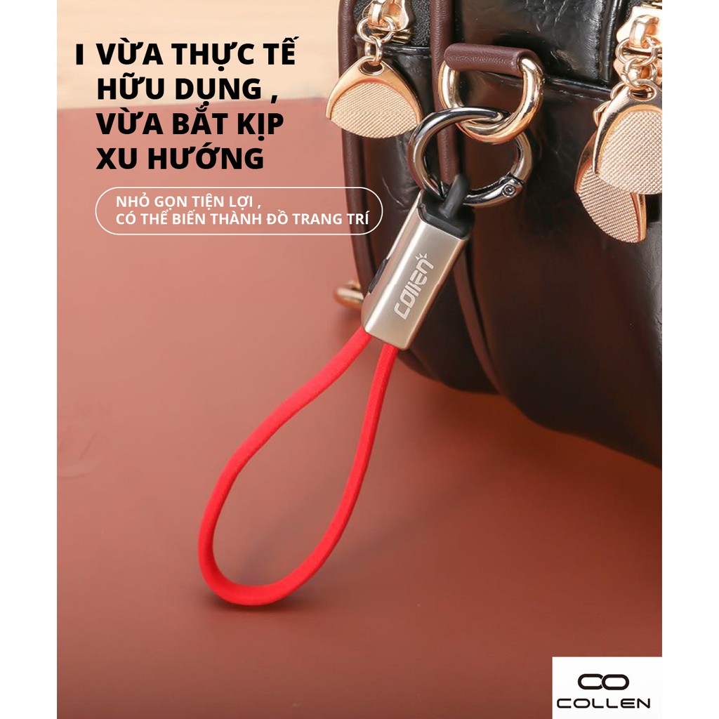 Dây sạc ĐT IP,type C,micro,cạp sạc truyền dữ liệu,kiểu móc khóa COLLEN
