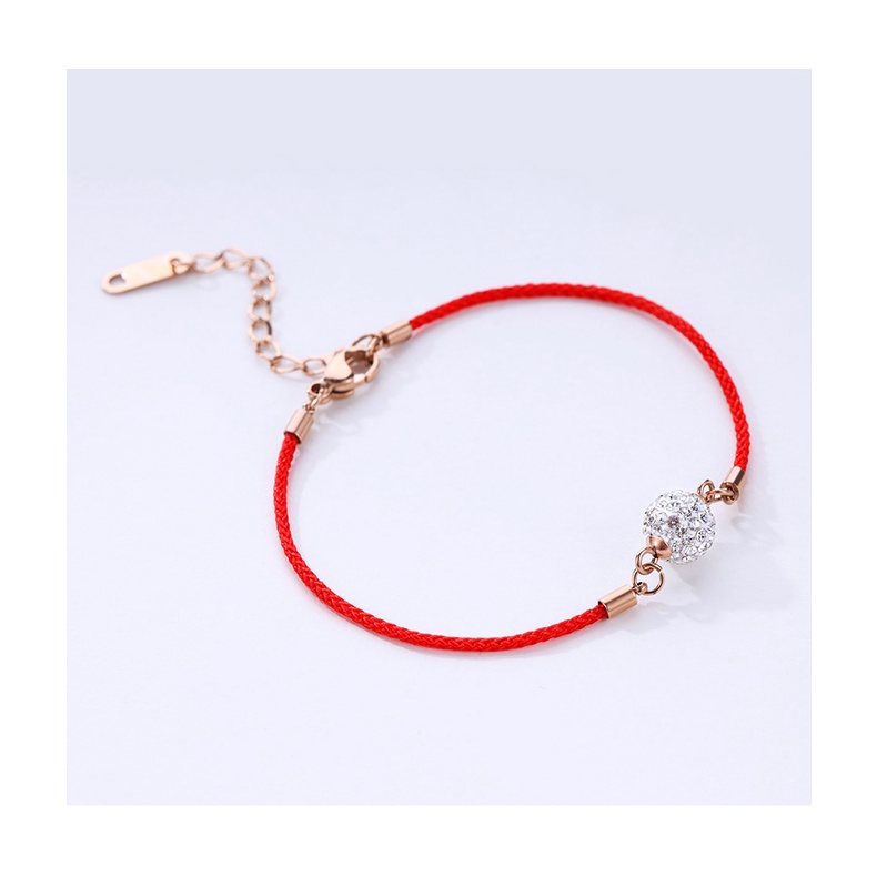 Vòng tay lắc tay nữ titan ngọc chỉ đỏ H14-207 - CAM KẾT KHÔNG GỈ, KHÔNG BAY MÀU - BẢO HÀNH 12 THÁNG